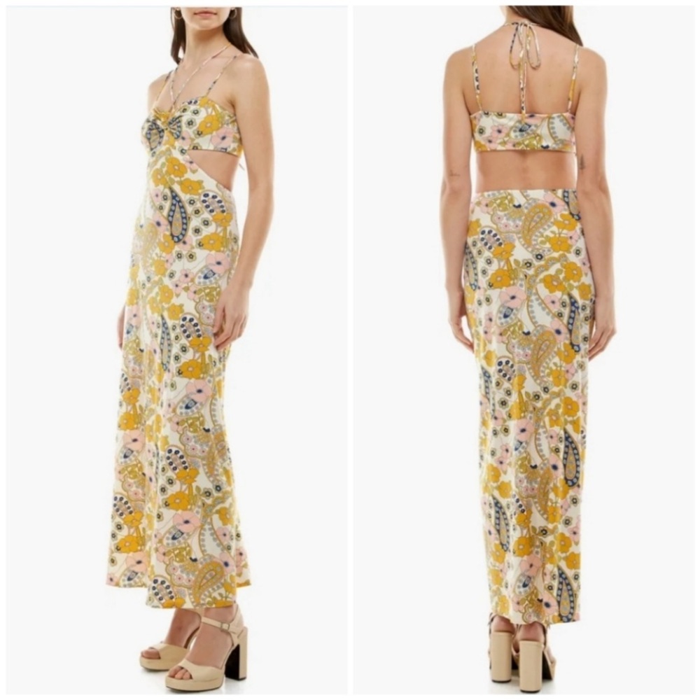 WAYF Floral Cutout Maxi Dress - S